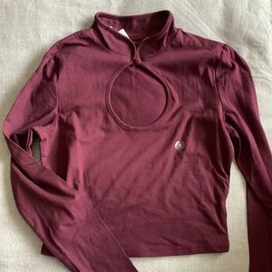 Burgundy keyhole crop top